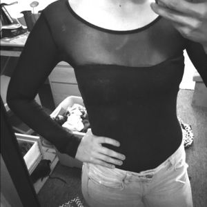 Black Mesh Leotard 💋