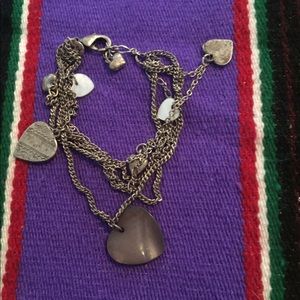 Silver heart charm bracelet