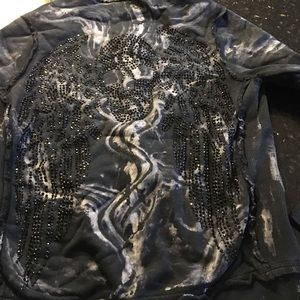 Sinful sweatshirt with rhinestones worn once