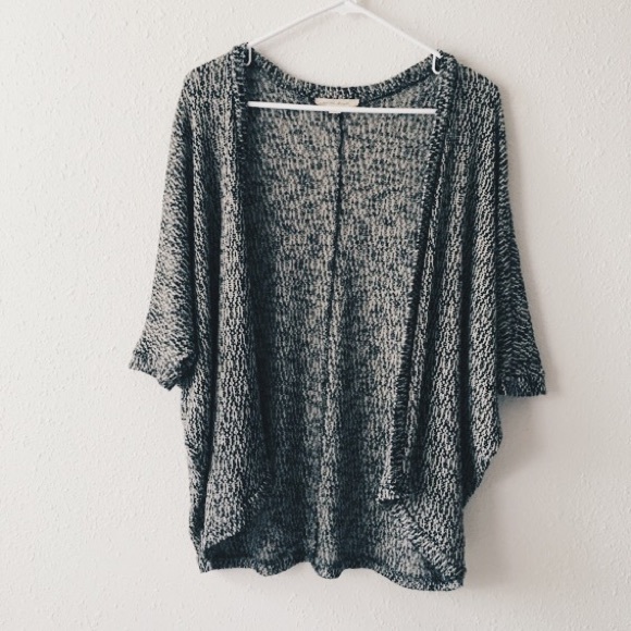 painted threads black and cream cardigan