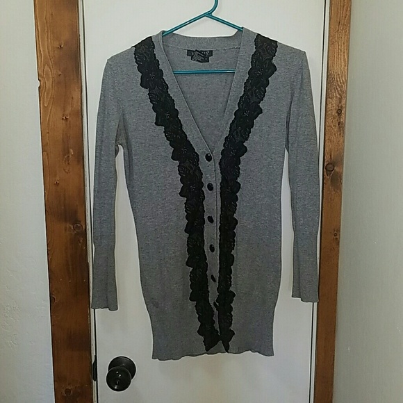 Grey and black cardigan