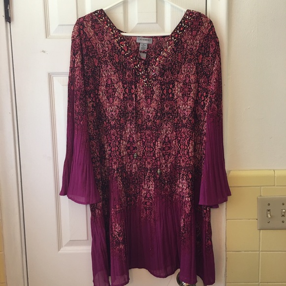 Multicolor fuchsia blouse