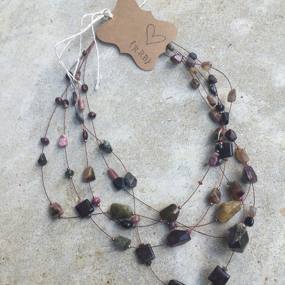 Magenta and Purple Multi-strand Necklace - Picture 2 of 4