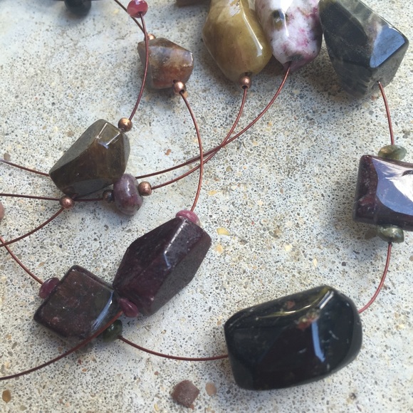 Magenta and Purple Multi-strand Necklace - Picture 3 of 4