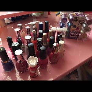 Bundle of nail polish, glitter, microbeads
