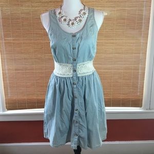 Pins & Needles Blue Jean Lace Dress