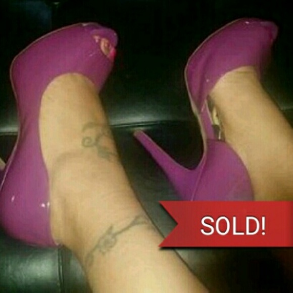 Purple Peak-a-boo Heels
