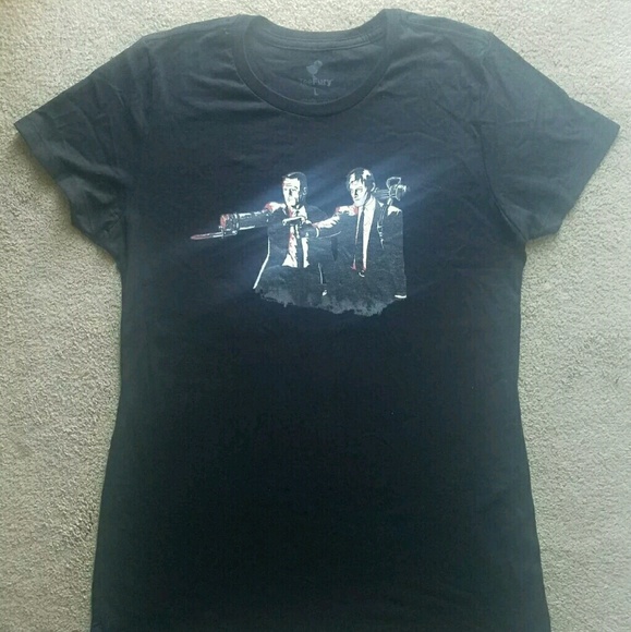 Teefury Women's Walking Dead Dixon Bros.  Tee NWOT - Picture 2 of 2