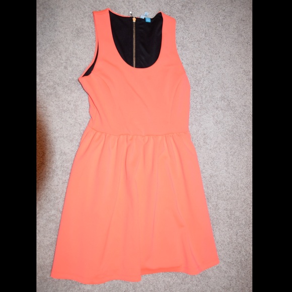 Bright peach dress!