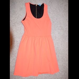 Bright peach dress!