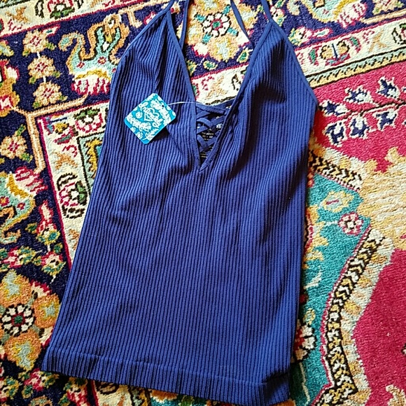 Free people blue tank top