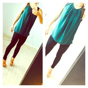 Green/ Black Top from SANDRO