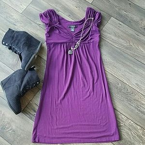 ARDEN B. EGGPLANT DRESS