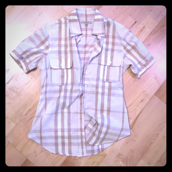 Short sleeve Classic Burberry button down shirt