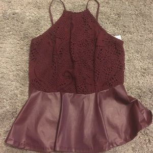 Faux leather tank lace