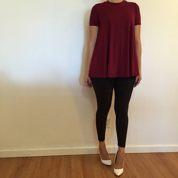 LAST S/M Black Suede Leggings - Picture 4 of 4