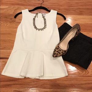 J.Crew Ponte Peplum Top NWT XXS