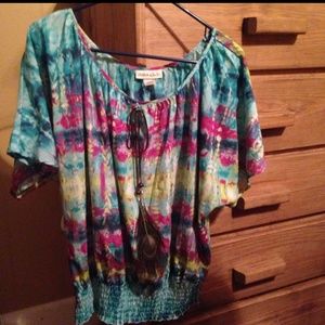 Beautiful boho smocked bottom top