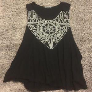 Black tank, with white beads