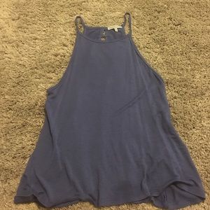 Blue tank with open back
