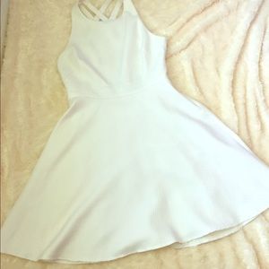 Unworn Cross-back White Dress with Flare Skirt, 12
