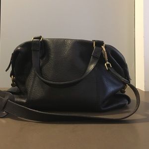 Madewell black leather satchel