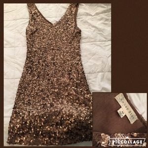 Gorgeous bronze sequin bodycon cocktail dress