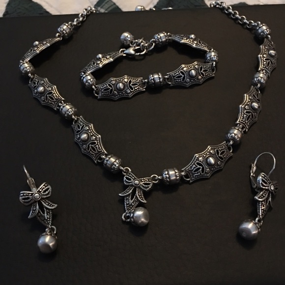 Brighton bracelet, necklace and earrings.