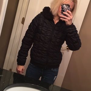 Black fall/winter coat beads