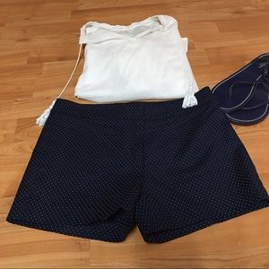 🐟 Cynthia Rowley navy & white short shorts