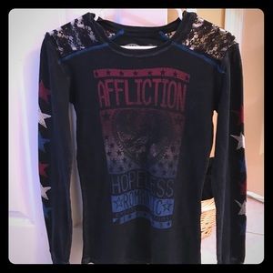 Affliction thermal l/s top w/ lace from The Buckle