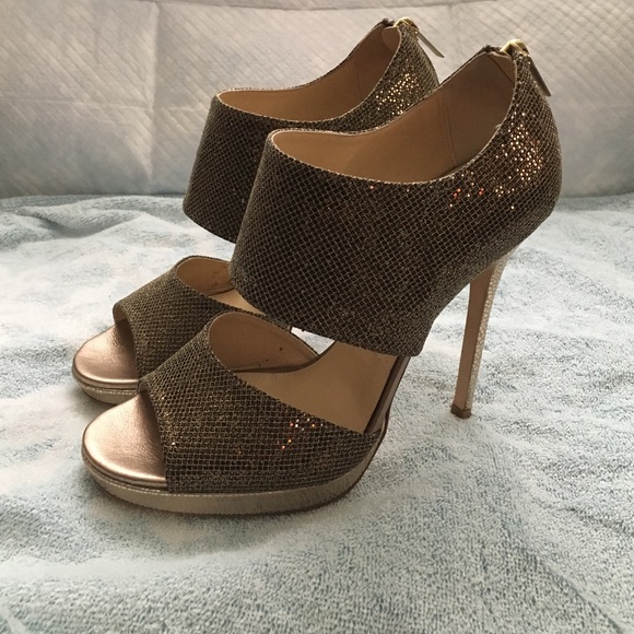 NEW - JIMMY CHOO 💗✨ Glitter bronze heels ✨💗 - Picture 2 of 4