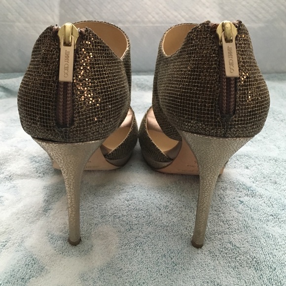NEW - JIMMY CHOO 💗✨ Glitter bronze heels ✨💗 - Picture 4 of 4