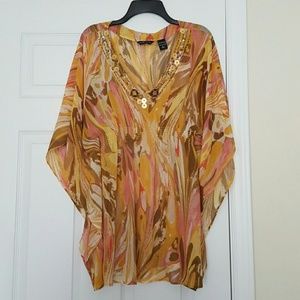 New york & Co flurry multi colored top Size L