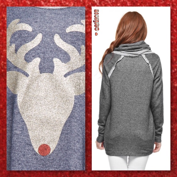 🎉HP🆕 Holiday Glitter Reindeer Denim Blue - Picture 4 of 4
