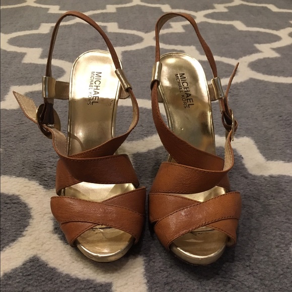 Carmel and Gold Michael Kors Heels