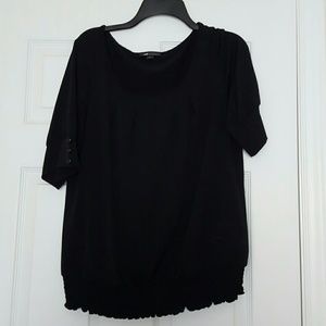 AB Studio Simple Black Blouse Size XL
