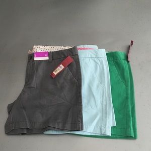 Three pairs Merona 5" shorts