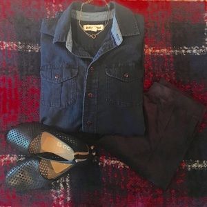 Madewell Rivet & Thread Dark Indigo Shirt