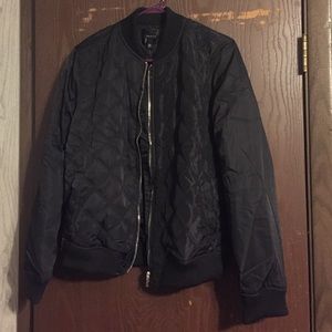 Black quilted bomber jacket