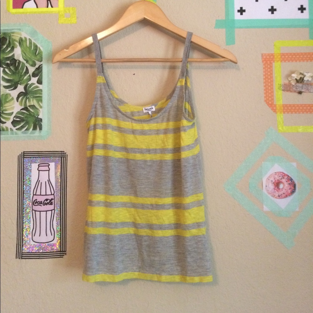 Splendid yellow + gray tank