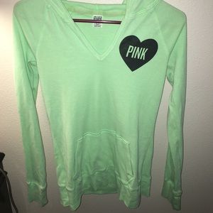 VS PINK green cheetah pullover