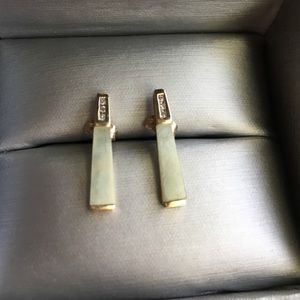 Gold and jade earrings