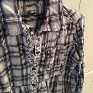 Free people plaid button down