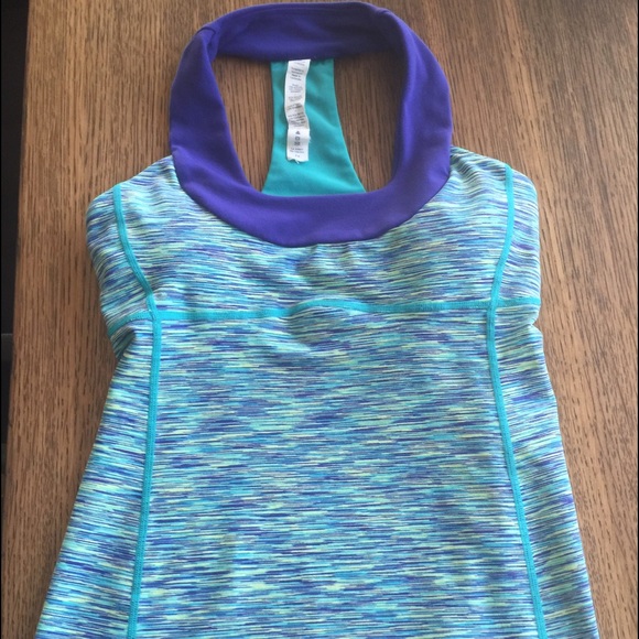 Lululemon Green and Purple Racerback Top
