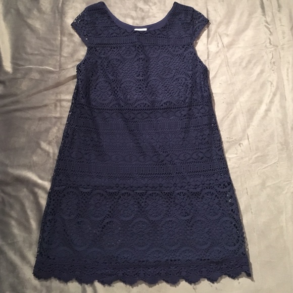 Navy lace mini dress