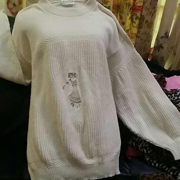 OVERSIZE S/M MAGIC THREADS GOLFING LADY SWEATER - Picture 1 of 4