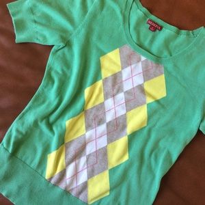 Short sleeve ARGYLE sweater 👓💻