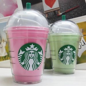 Cute Starbucks Frappe PowerBank Pink and Green Tea
