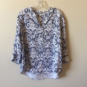 ❌Reduced❌1X. Blue and white Tunic 3 quarter sleeve